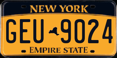NY license plate GEU9024