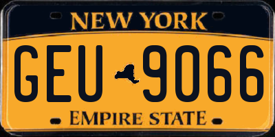 NY license plate GEU9066
