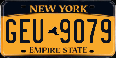 NY license plate GEU9079