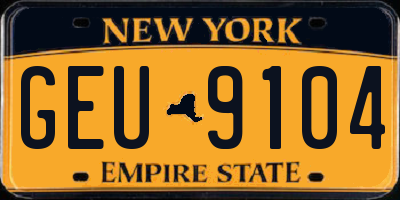 NY license plate GEU9104