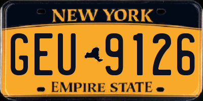 NY license plate GEU9126