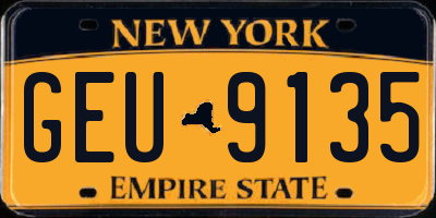 NY license plate GEU9135