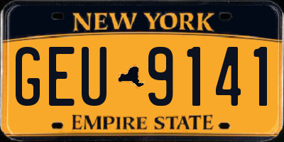 NY license plate GEU9141