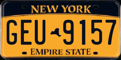 NY license plate GEU9157