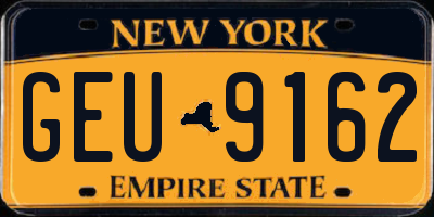 NY license plate GEU9162
