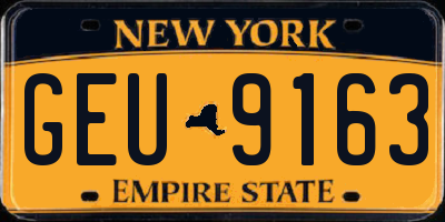 NY license plate GEU9163