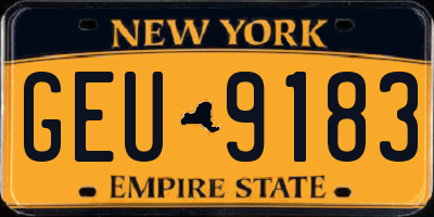 NY license plate GEU9183