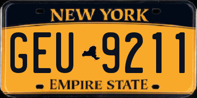 NY license plate GEU9211