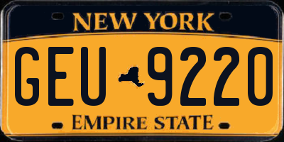 NY license plate GEU9220