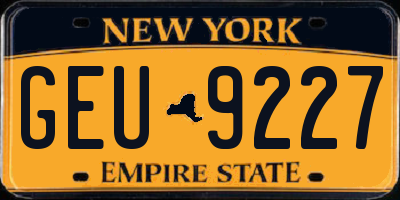 NY license plate GEU9227