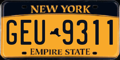 NY license plate GEU9311