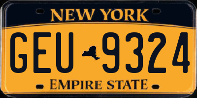NY license plate GEU9324