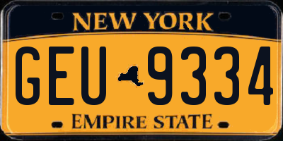 NY license plate GEU9334