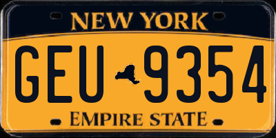 NY license plate GEU9354