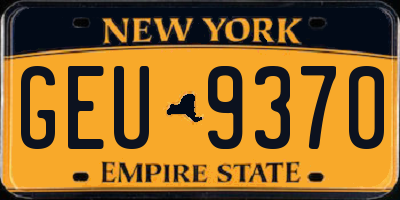 NY license plate GEU9370