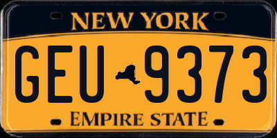 NY license plate GEU9373