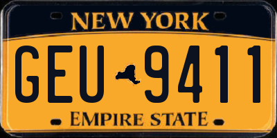 NY license plate GEU9411