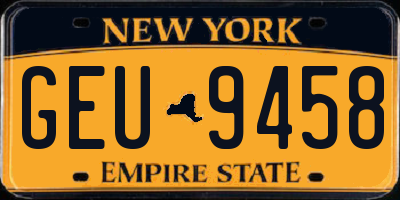 NY license plate GEU9458