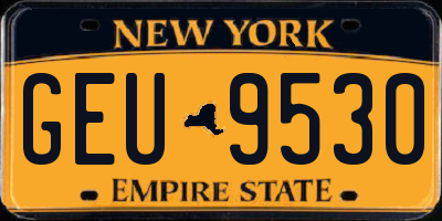 NY license plate GEU9530