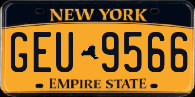 NY license plate GEU9566