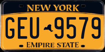 NY license plate GEU9579