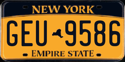 NY license plate GEU9586