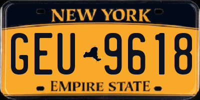 NY license plate GEU9618