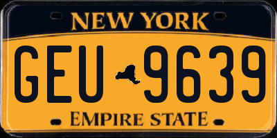 NY license plate GEU9639