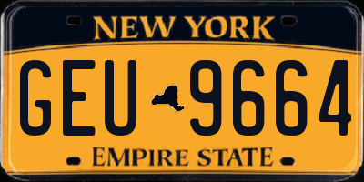 NY license plate GEU9664
