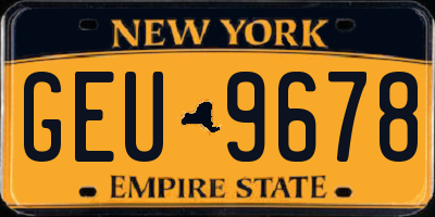 NY license plate GEU9678