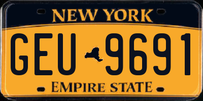 NY license plate GEU9691