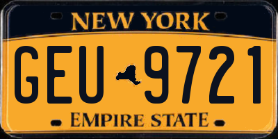 NY license plate GEU9721