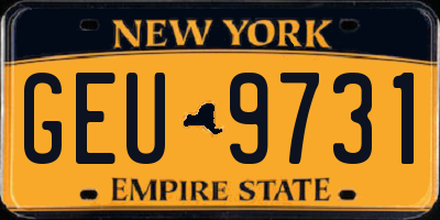 NY license plate GEU9731