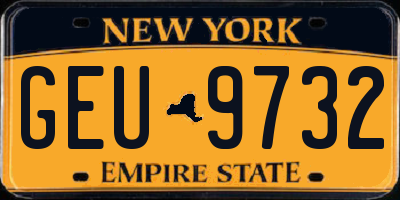 NY license plate GEU9732