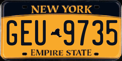 NY license plate GEU9735