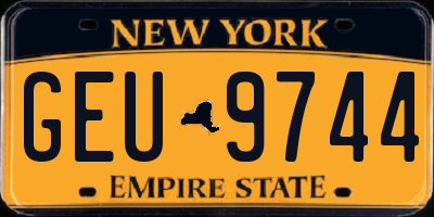 NY license plate GEU9744