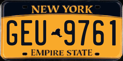 NY license plate GEU9761