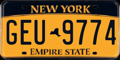 NY license plate GEU9774