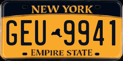 NY license plate GEU9941