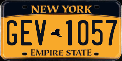 NY license plate GEV1057