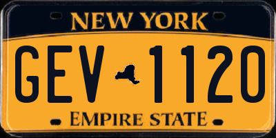 NY license plate GEV1120