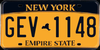 NY license plate GEV1148
