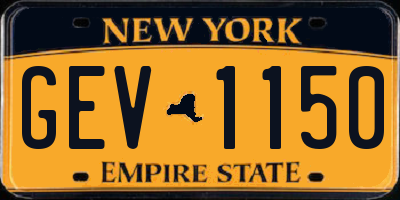 NY license plate GEV1150