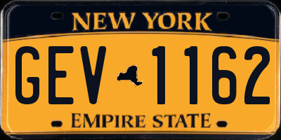 NY license plate GEV1162
