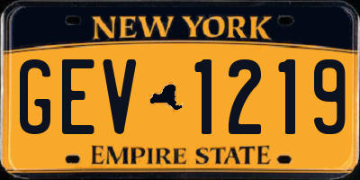 NY license plate GEV1219
