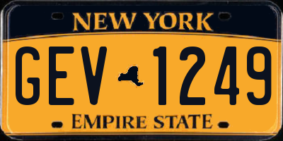 NY license plate GEV1249