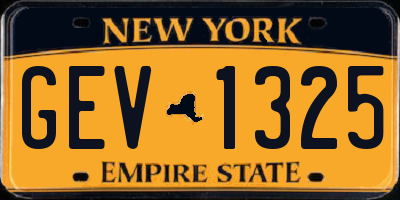 NY license plate GEV1325