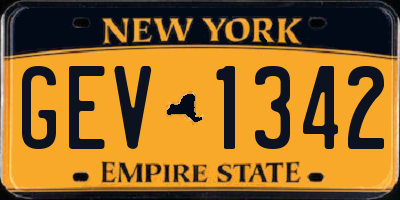 NY license plate GEV1342