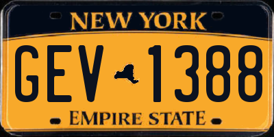 NY license plate GEV1388