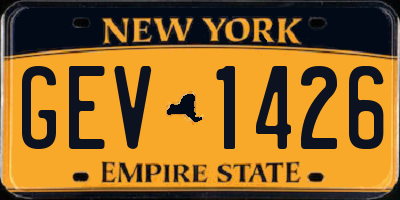 NY license plate GEV1426